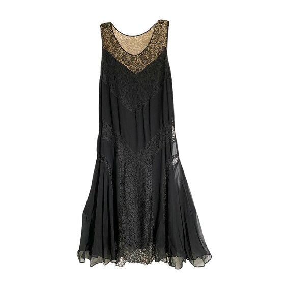 Vintage 1930s Black Lace Evening Dress