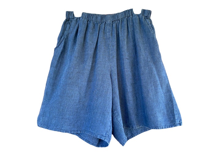 FLAX Shorts -1G/1X- Indigo Linen