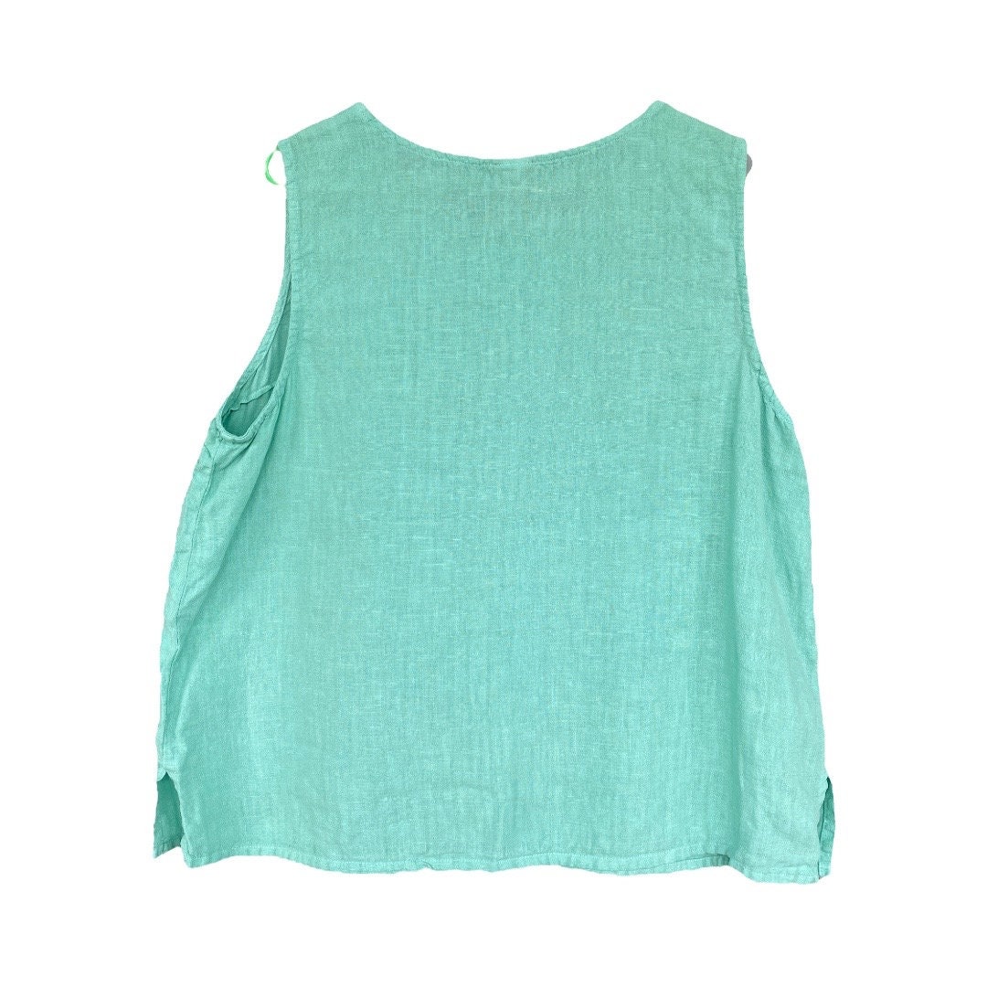 Match Point Tank -L/XL- Aqua Linen