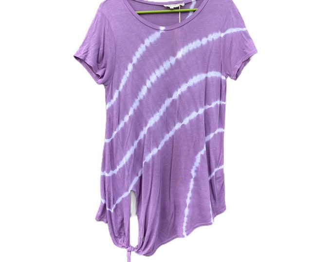 Mystree Tie Dye Knot Tee -M- Lavender Cotton Blend NWT