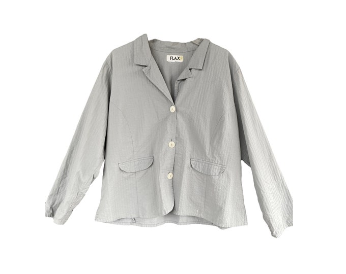 FLAX Vintage 2007 Jewel Jacket -L- Gray Cotton