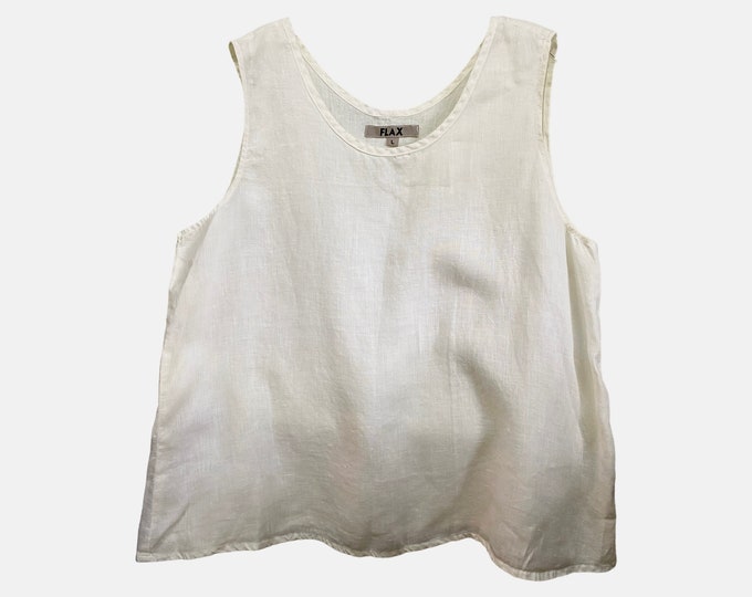 Flax Tank -L- White Handkerchief Linen