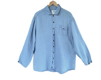 Flax by Jeanne Engelhart Temperate 1999 Long Sleeve Shirt -M- Lagoon ...