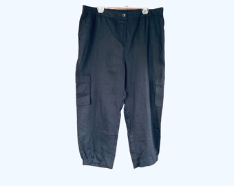 FOIL Linen Cargo Pant -12- Dark Navy NWT