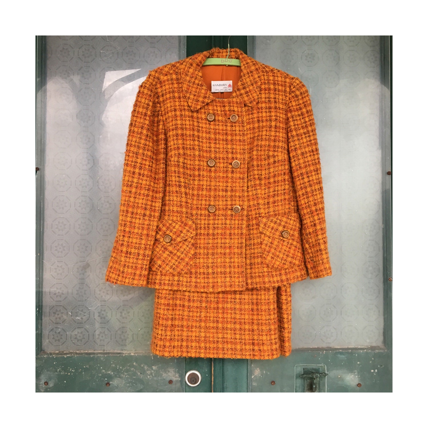 orange tweed jacket