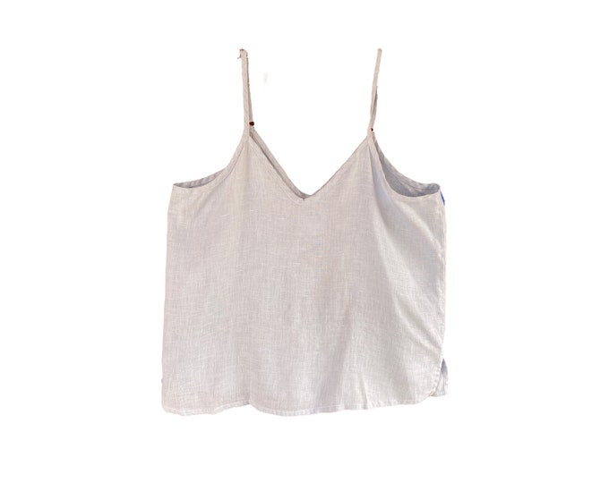 FLAX Underflax Spaghetti Strap Camisole -M- Pale Blue Handkerchief Linen