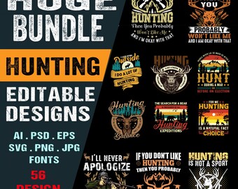Hunting SVG Bundle: Deer, Elk, Duck Quotes - Cricut & POD Designs