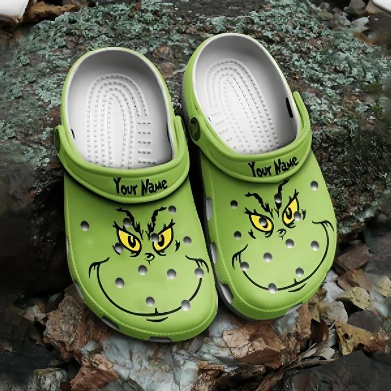 Grinch Clogs Personalized the Grinch Clogs, Grinch Xmas Crocs, Grinch Women Men ...