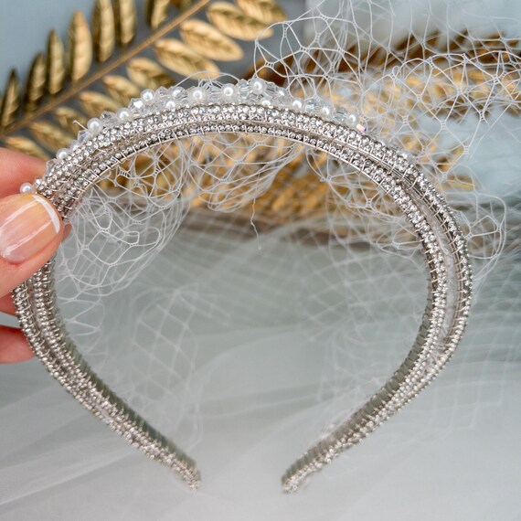 Elegant Gold and Silver Embellished Headband Crystal bridal headband - Champagne bubbles crystal halo  main image 4