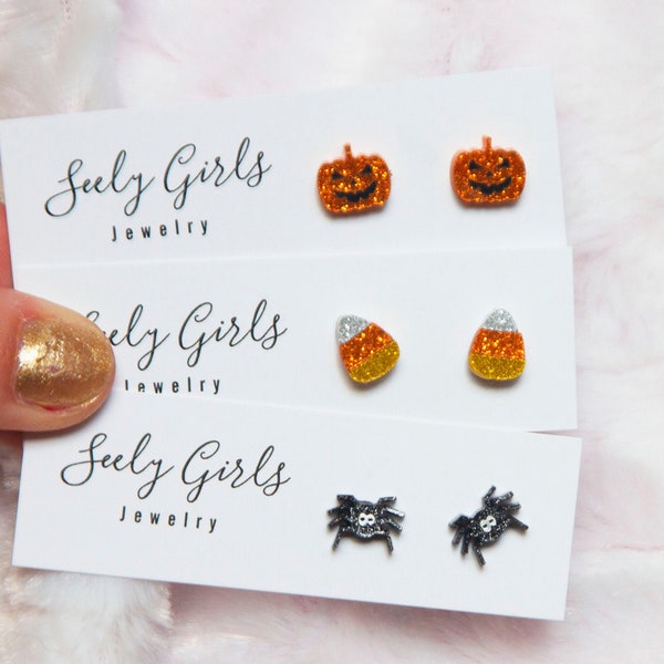 Halloween Earrings Set Stud.. Little Girl Acrylic Earrings. Small Hypoallergenic Titanium. Dainty Earrings. Holiday Candy Corn. Minimalist