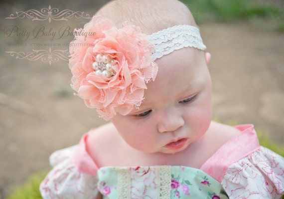 peach headband for baby
