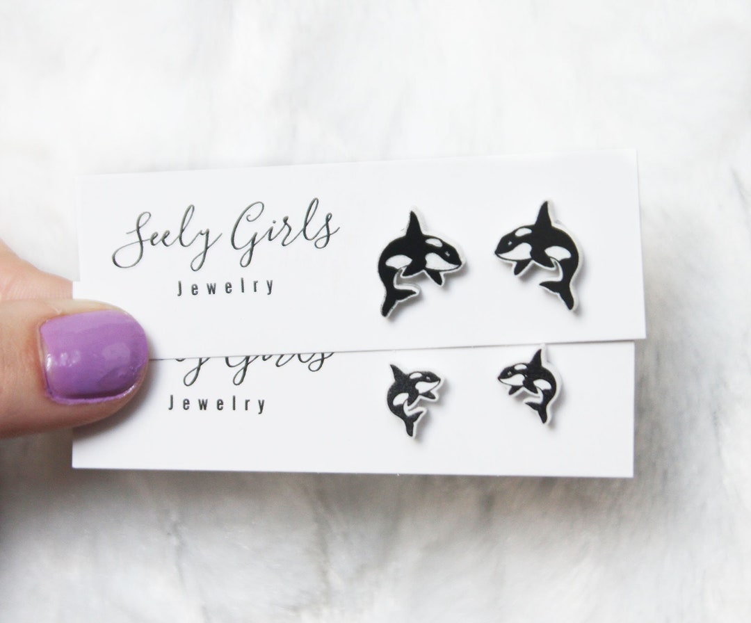 Orca Earrings.. Whale Earrings.. Killer Whale.. Ocean Sea Animal ...