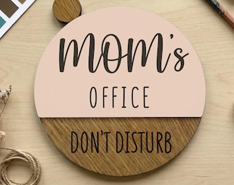 Türschild „Mamas Büro“. Türhänger fürs Homeoffice. Mama arbeitet. Bitte nicht stören. Homeoffice-Deko