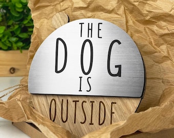 Personalisiertes Schild „Hund rein/raus“, Tür-Erinnerung „Katze drinnen/draußen“, gravierte Fütterungserinnerung für Haustiere, individueller Futterplaner für Hunde