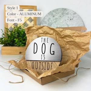 Personalized Dog In/Out Sign, The Cat is Inside/Outside Door Reminder, Engraved Pet Feeding Reminder, Custom Dog Meal Tracker