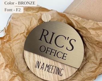 Türschild mit Gravur, personalisiertes Namensschild, individuelles Büroschild, Sichtschutzschild fürs Homeoffice, professionelle Dekoration für Zuhause oder Büro