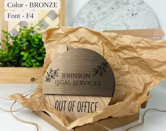 Engraved Legal Services Name Plate, Rotating Status Sign for Lawyers, Personalized Office Plate, Attorney Status Indicator