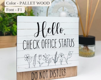 Individuell gestaltetes Türschild fürs Büro, drehbare Statusanzeige, professionelle Geschäftsgeschenke, personalisiertes Namensschild, Dekoration fürs Homeoffice