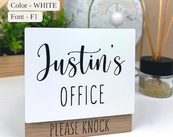 Türschild mit Gravur, personalisiertes Namensschild, Geschenk für Führungskräfte im Büro, individuelles Schild fürs Homeoffice, professionelle Dekoration