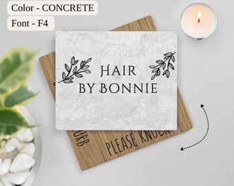 Personalized Rotating Door Sign, Salon Decor, Custom Business Name