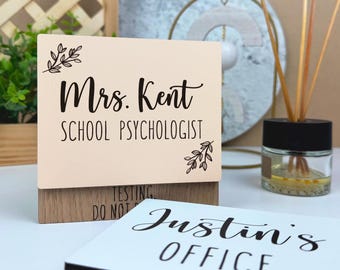 Personalized Rotating Status Sign, Custom Office Door Plaque