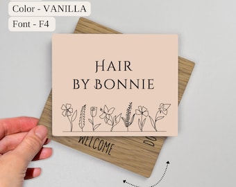 Personalisiertes, drehbares Türschild aus Holz fürs Büro – Individuelles Namensschild