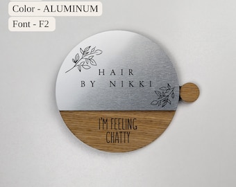 Personalisiertes Schiebetürschild für Friseursalon, Namensschild für Friseure, Türschild für Friseurstudios, Schild für Schönheitssalons, Geschäftsschild