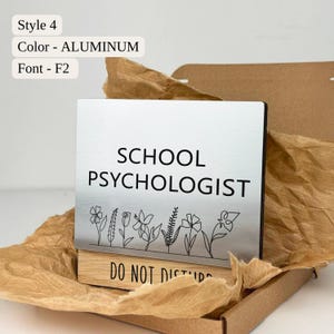 Personalized School Psychologist Door Plaque, Custom Office Name Plate, Rotating Status Sign for Educational Spaces, Office Sign