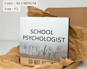 Personalisierte Türplakette für Schulpsychologen, individuelles Namensschild für Büros, drehbares Statusschild für Bildungsräume, Büroschild