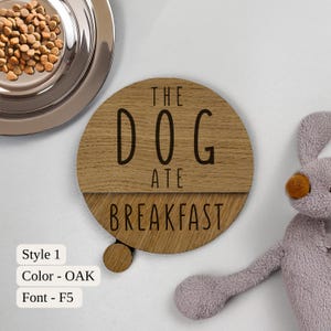 Custom Pet Feeding Reminder, Engraved Dog Tracker Sign, Breakfast Lunch Dinner Chart, Perfect Gift for Pet Owners