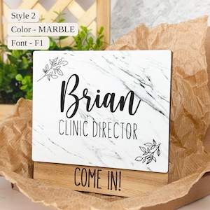 Engraved Rotating Door Sign for Clinic Director - Personalized Status Indicator, Professional Office Decor