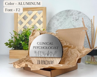 Personalisierte Türplakette für klinische Psychologen, individuelles Namensschild für Büros, drehbares Statusschild für professionelle Räumlichkeiten