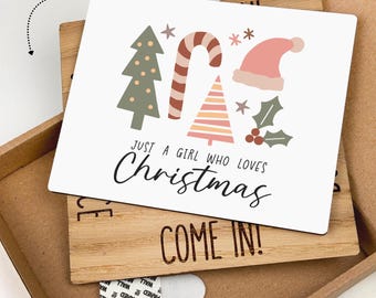 Custom Office Door Sign, Rotating Status Plate, Personalized Name Sign with Christmas Illustrations, Home Office Decor, Christmas Gift Idea