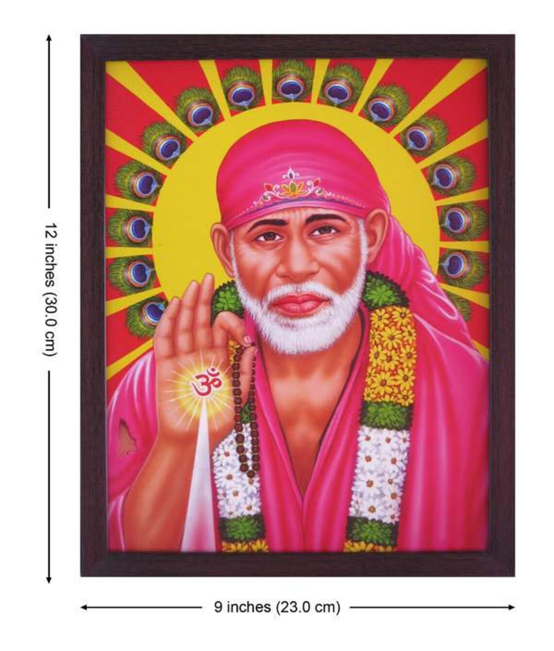 Hindu Lord Sai baba with Om Symbol which is showing in his Etsy