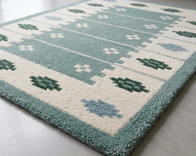 7x10ft Southwestern Tribal Area Rug, Geometric Tufted Wool Carpet, Boho Nursery Decor, Plush Deep Texture Living Room Rug 8x10ft, 9x12ft