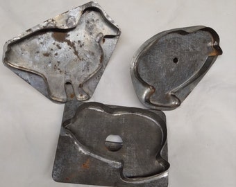 Three Antique Bird Cookie Cutters