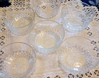 Arcoroc France 'Diamant' Dessert Bowls, Set of 6