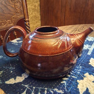 Vintage Glazed Studio Pottery Teapot/ Vase