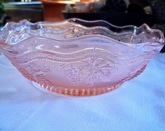 Vintage Westmoreland Pink Depression Glass Bowl, Oregon Grape Pattern/ Stippled Grape
