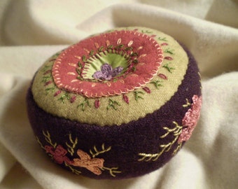 Citron and Eggplant Pincushion