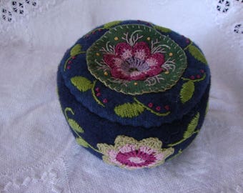 Indigo and Rose Pincushion