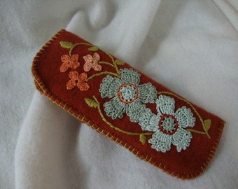 Blue flower reader eyeglass case