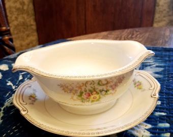 Kongo STS China Gravy Boat with attached underplate, Kon 22 Collection