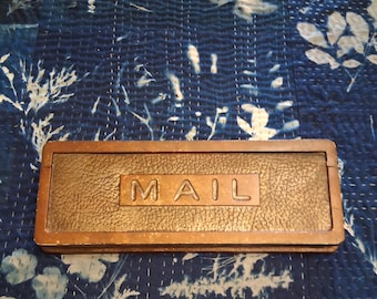 Antique Cast Brass Mail Slot, Hinged