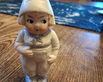 Bisque Little Dutch Boy Figurine, Frozen Charlotte