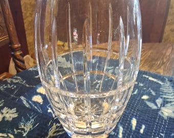 Clear Cut Lead Crystal Vase, 10" tall