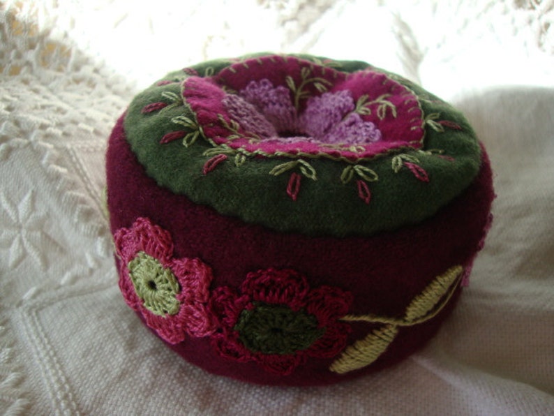 Blackberry and Orchid pincushion image 5