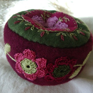 Blackberry and Orchid pincushion image 1