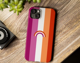 Lesbian Pride Rainbow Phone Case Cover LGBTQ+ Graphic Phone Case Cover Skin For Iphone And Android