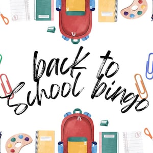 Back to school bingo